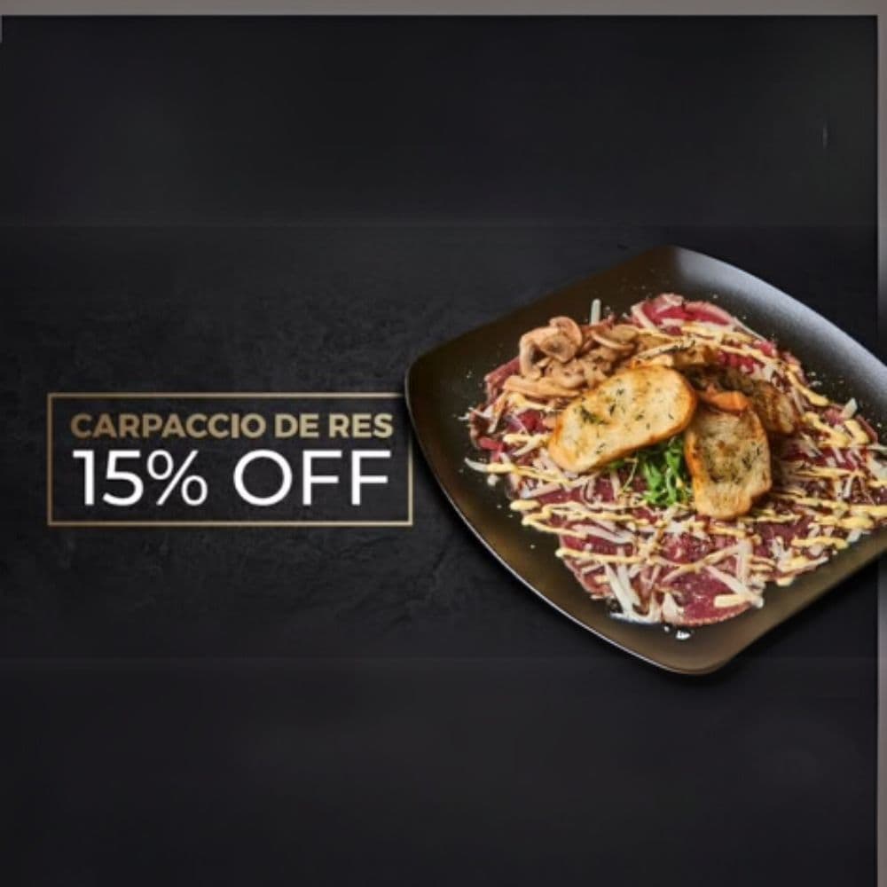 Carpaccio de res PROMO 15 OFF